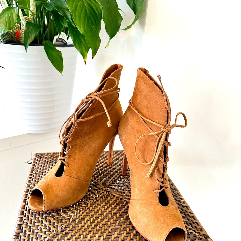 Schutz Open Toe Booties SZ10